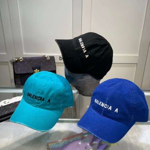 Version correcte Paris New Washed Belenciaga Denim Baseball Hat Mens and Womens Korean Fashion Lettre broderie