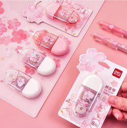 Bandes de correction 24 pcslot Kawaii Cherry Correction Tape Bandes mignonnes de grande capacité Papeterie promotionnelle cadeau Fournitures de bureau scolaire 230703