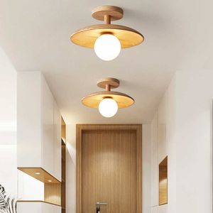 Corridor gangpad houten plafondlichten Noordse ins persoonlijkheid creatief balkon veranda eenvoudige mantroom hangende lampen 0209