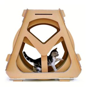 Tapis roulant en papier ondulé, grande roue, meubles pour animaux de compagnie, planche à gratter pour chat, étagère rampante, rotation 311m