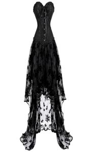 Jupe de robe corset Ensemble tutu en dentelle de corsets surbust sexy pour femmes gothique plus costume costume burlesque corselet victorien noir 2201726813