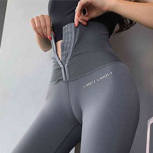 Corsé de cintura alta polainas deportivas Mujer push up elástico ejercicio sexy yoga pantalones Gimnasio entrenamiento leggings sin costuras artivewear femme H1221