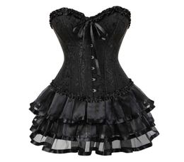 Falda de corsé para mujer Steampunk Halloween Bustiers vestido clásico Push Up bordado Bodyshaper Clubwear carnaval Costume6093910