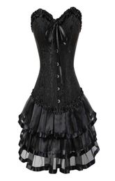 Corset falda para mujeres steampunk bustiers de halloween vestido clásico empuje bordado bodyshaper clubwear carnival disfraz2824295