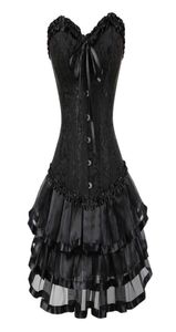 Corset Rok voor Dames Steampunk Halloween Bustiers Jurk Klassiek Push Up Borduren Bodyshaper Clubwear Carnaval Kostuum4346055