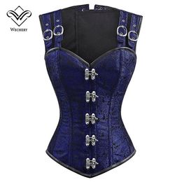 Korset Steampunk Korsetten en Bustiers Afslanken Gothic Corsage Corselet Korsetten Sexy Zwarte Band Corset Stalen Uitbenen Bustier267u