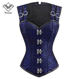 Corset Steampunk Korsetten en Bustiers Afslanken Gothic Corsage Corselet Korsetten Sexy Black Strap Corset Steel Boning Bustier2981