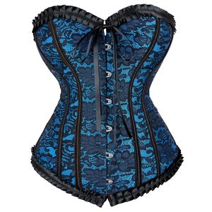 Corset top bustier overbust lingerie vrouwen sexy kant bloemen plus size brokaat taille slank body shaper vintage Halloween kostuum