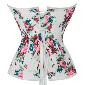 Corset Top Women Bustier Sexy Rose Patrón de lencería