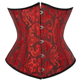 Corset Underbust Top Body Shaper pour femmes taille Cincher Sexy gothique grande taille Corpete Corselet mode noir blanc rouge bleu Rose 240110