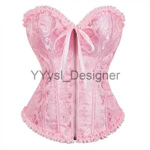 Corset Zipper Waist Bustier Top Black White Pink Beige Red Blue Elegant Basques Corselet x0823