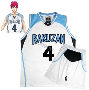 Cos designer t-shirt Anime Kuroko geen Basuke Mand kostuum Cosplay Rakuzan Schooluniformen Akashi Seijuro Mannen Jersey Sportkleding T-shirt Shorts