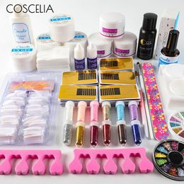 COSCELIA ensemble de manucure décorations d'art d'ongle acrylique liquide ongles ensemble de poudre acrylique Kit de limes à ongles outils