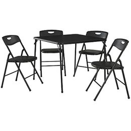 COSCO 5-delige klaptafel en stoelenset Zwarte uitklapbare stoel