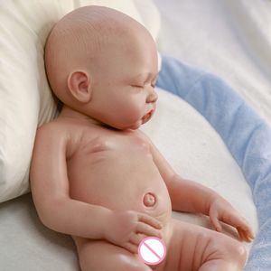 Cosdoll 2022 Nieuwe slaperige siliconenpop met gesloten ogen, cadeau voor kinderen, 18 inch 2,9 kg hoogwaardige realistische herboren babypoppen