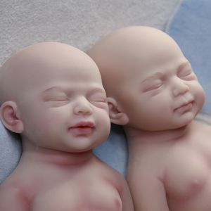 Cosdoll Twins Full Silicone Baby Dolls 18.1 In Eyes Fermed Girl and Boy Realist Soft Silicone nouveau-né Baby Dolls New