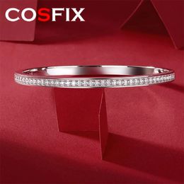 COSFIX – Bracelet complet couleur D pour femmes, 2mm, plaque en argent Sterling S925 Pt950, bijoux fins, cadeau, vente en gros, 240320