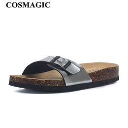 COSMAGIC 2020 nouvelle mode été extérieur liège pantoufle femmes décontracté plage couleur mixte diapositives chaussure