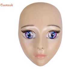 Cosmask Femme Blueeyes Masque Latex Masques de peau humaine réaliste Halloween Dance mascarade Beau sexe révéler les femmes Q08062048209