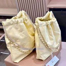 Cosmetic Bag Designer Channelies Happy vuilniszak met trekkoordontwerp grote capaciteit onderarm kettingtas draagbaar voor winkels buitenshuis