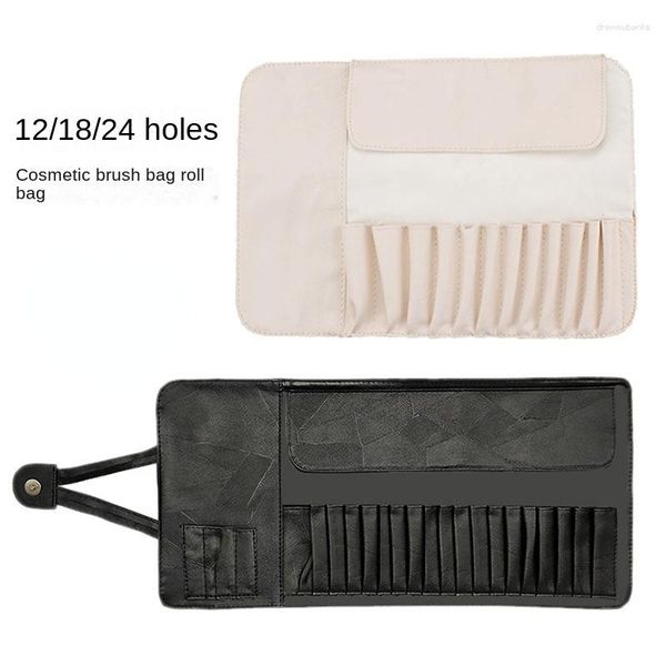 Sacs à cosmétiques 12/18Hole Make-Up Brushe Bag Étui à cosmétiques fonctionnel Organisateur de voyage Pinceaux de maquillage Protecteur Outils de maquillage Pochette à roulettes