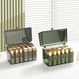 Cosmetische tassen 18Grids Luxe lippenstifthouder Display Rack Case met deksel Nagellak Make-up Organizer Box Transparante cosmetica
