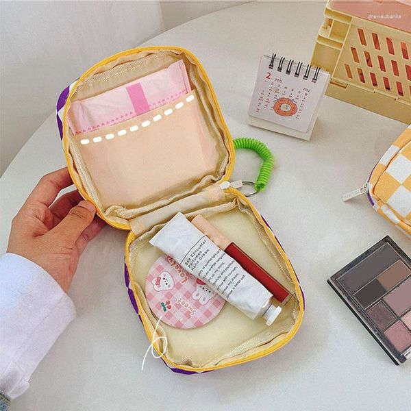 Bolsas de cosméticos, 1 Uds., Mini bolsa de cosméticos de maquillaje, monedero de algodón, organizador de servilletas sanitarias, almacenamiento de tampones para mujer, lápiz labial para lavar