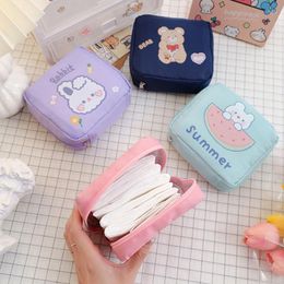 Cosmetische tassen 2022 Bear Bag Cartoon Women Zipper Makeup Girl Mini Sanitaire servetten Opslag Organisator Toiletie