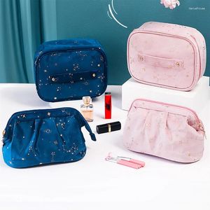 Sacs à cosmétiques 2024 à la mode estampage ciel étoilé trousse de toilette femmes grande capacité maquillage organisateur coquille