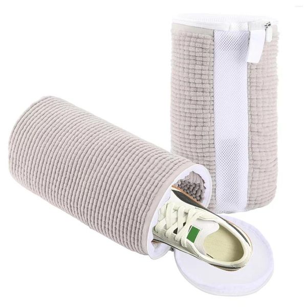 Sacs à cosmétiques 2pc peluche tissu chaussures sac de lavage chaussures lavage sac de lavage pour salle de sport blanchisserie pantoufle protéger votre