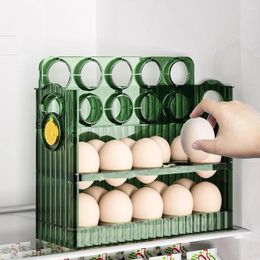 Sacs de cosmétique 30 boîtier de rangement d'oeufs de grille de rangement de grande capacité Récipient de poulet transparent avec poignée pour la cuisine