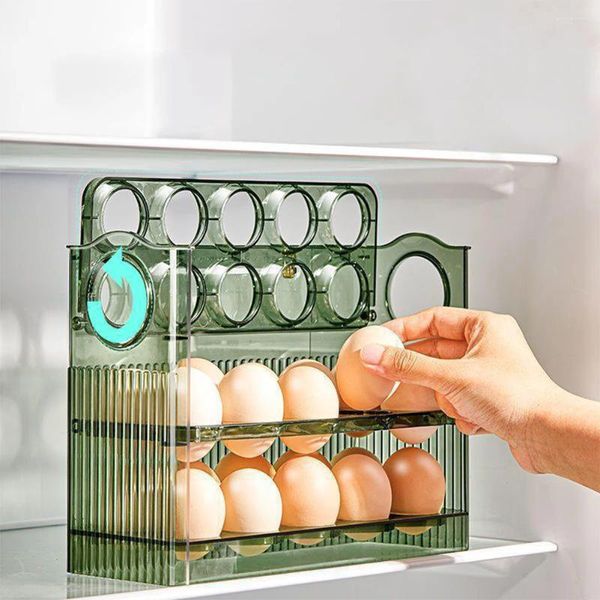 Bolsas de cosméticos 30 rejillas Caja de contenedor de almacenamiento de huevos de gallina Organizador de bandeja de gran capacidad Hogar para refrigerador