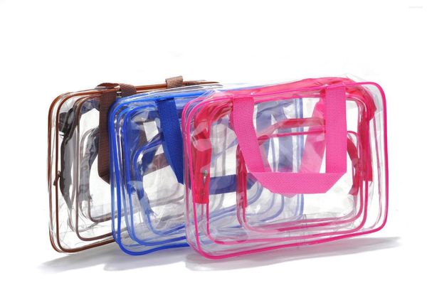 Bolsas de cosméticos 3 unids/set bolsa para mujer diseño transparente organizador de maquillaje viaje al aire libre bolsa de almacenamiento portátil Ly Neceser