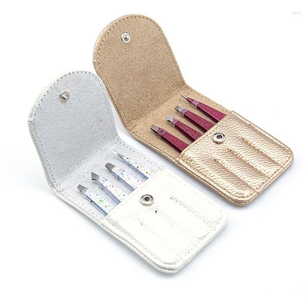 Bolsas de cosméticos 4 unids/set pinzas para cejas Clip de depilación profesional juegos de maquillaje extensión de pestañas bolsa de herramientas de belleza