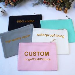 Cosmetische zakken 5 -stand verdikt canvas tas met waterdichte voering personaliseren bruiloft bruidsmeisje aangepaste naam reistoiletrie 231113
