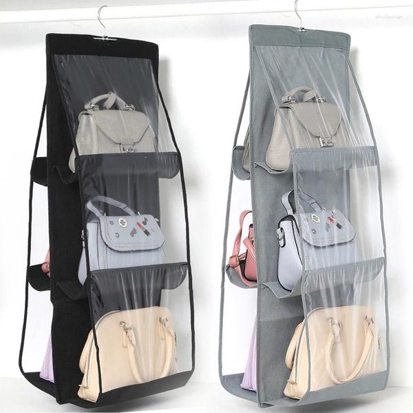 Sacs à cosmétiques, sac suspendu pliable à 6 poches, 3 couches, étagère pliante, sac à main, organisateur de porte, cintre divers, placard de rangement