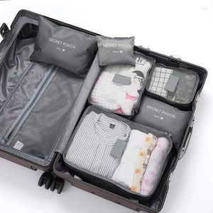 Bolsas de cosméticos, 6 uds., juego de bolsas de almacenamiento de viaje para ropa, organizador ordenado, armario, maleta, estuche, zapatos, cubo de embalaje