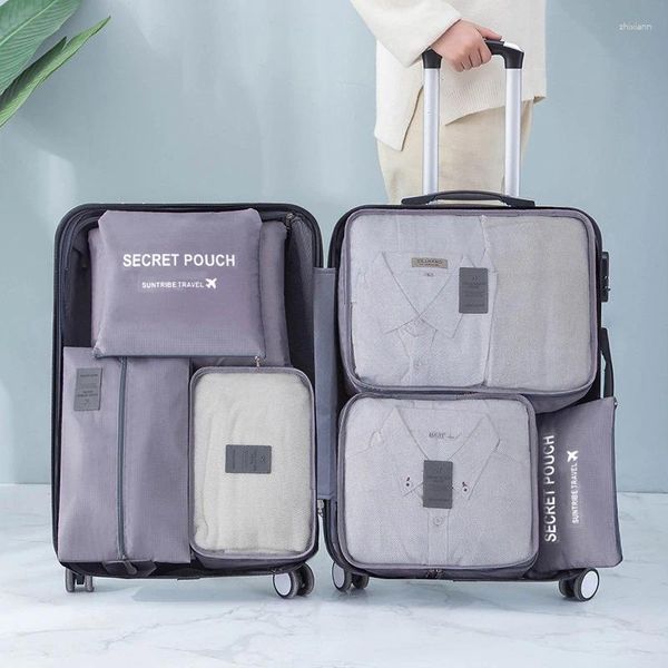 Bolsas cosméticas 7pcs de almacenamiento de viajes organizador de bolsa para ropa