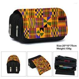 Sacs à cosmétiques Sac à crayons imprimé africain Femme noire Afro Garçon Fille Étude scolaire Papeterie Étui de rangement Cadeau