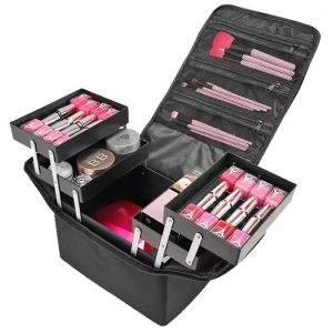 Cosmetische tassen gevallen professionele tas koffer voor make-upbox make-up organizer opberg case pouch toiletto wassen schoonheid rits grote zaak