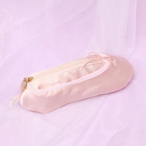 Bolsas de cosméticos para zapatos de ballet, bolsa de viaje, organizador rosa, bolsa portátil suave, creativa para lápiz labial, delineador de ojos