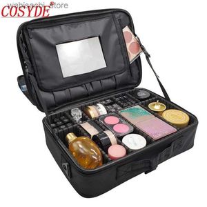 Sacs de cosmétique Marque Case cosmétique Grande femme Maquillage Bag de maquillage de maquillage Bruss de beauté Voyage Nylon Makeup Professional Makeup Boîte de rangement L49