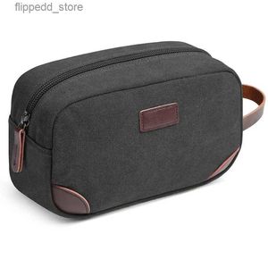 Cosmetische tassen Canvas toilettas voor mannen Wassen Scheren Dopp Kit Vrouwen Reizen Make-UP Cosmetische Rits Schoonheidsspecialiste Zakjes Case Organizer Q231108