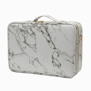 Cosmetische tassen kisten 2021 Grote capaciteit tas stevige duurzame metalen buckle waterdichte pu lederen professionele make -up case