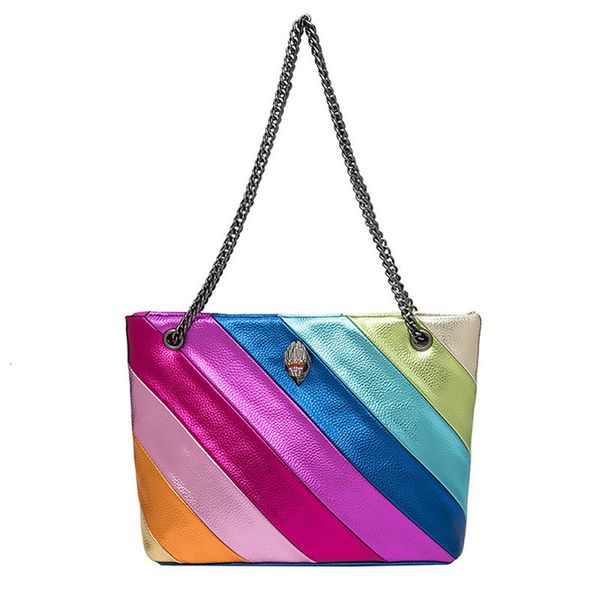 Sacs à cosmétiques Cas 2023 UK Marque Rainbow Femmes Sac à main Grande capacité Modèle de vague Tête d'aigle Icône Front Jointing Bird Body Bag Épaule 230912