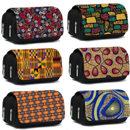 Cosmetische tassen koffers Afrikaanse vrouwen stijl potloodtassen studenten briefpapier levering pen potlood houder cartoon portemonnee cadeau cosmetische tas tas 220921