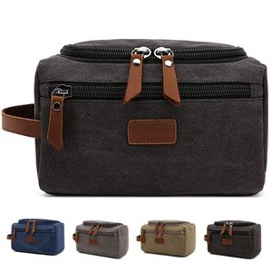 Sacs à cosmétiques Étuis Trousse de toilette en toile pour hommes Kit de lavage de rasage Dopp Femmes Voyage Maquillage Pochette cosmétique Sacs Organisateur 230308