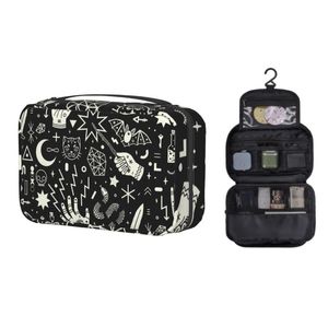 Cosmetische tassen kisten schattige Halloween hekserij heksen toiletiekas vrouwen hangende occulte heksen magie make -up organisator dopp kitcosmeti