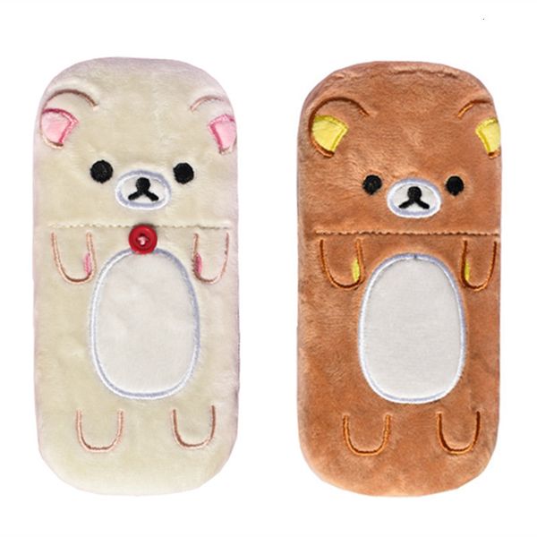 Bolsas de cosméticos Estuches Lindo Rilakkuma Felpa Gafas Caja Kawaii Gafas Estuche Dibujos animados Anime Estuche para anteojos Organizador Estuches para gafas 230726