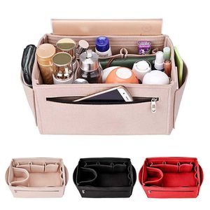 Cosmetische tassen Cases Evening Hhyukimi Multifunctionele vilt Bag Handtas Organisator Insert Travel Inner Purse Makeup Organisatoren passen verschillende merk 221009